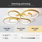 plafonnier led or contemporain circulaire ondulé opacité éclairage quotidien 15 ampoules led 10 15m²