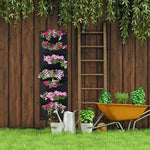 jardinière murale suspendue poches tissu noir vert rustique plante fleur herbe aromatique(vertical)