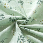 nappe table coton verte motifs floraux semi transparente classique rustique pâques noël