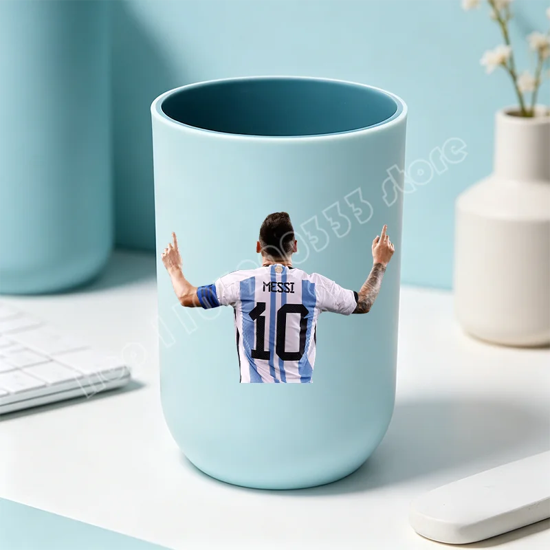 tasse unisexe moderne messi football bleu clair tasse eau brosse dents salle bain ornement