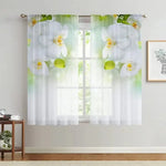 rideau blanc orchidées translucide moderne fenêtre tringle polyester chambre salon