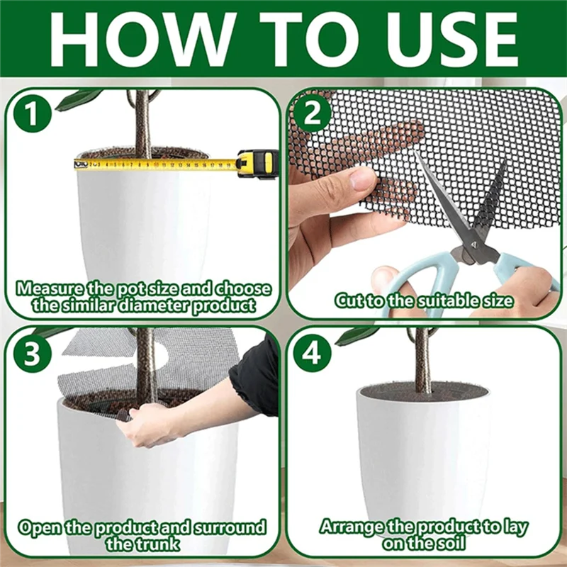 grille pot plante couverture protection sol prévention chat élastique fixe plante zz agrume ficus