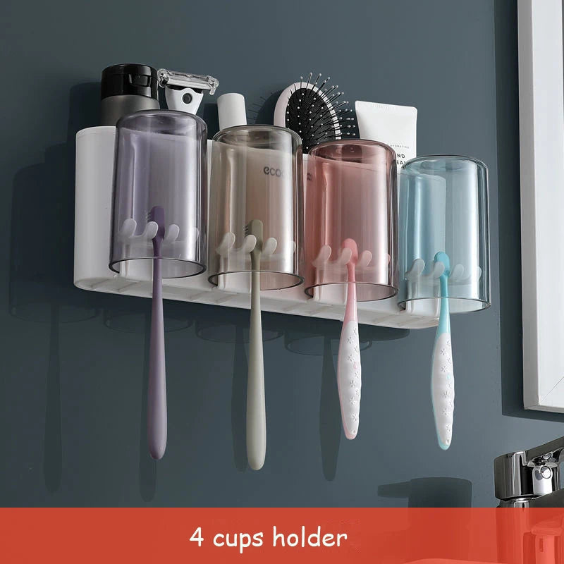 organisateur salle bain blanc gris moderne transparent brosse dents pot dentifrice brosse cheveux rasoir
