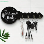 porte clés mural moderne motif bienvenue accrochage couleurs noir blanc texture bois