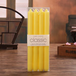 bougies unicolores classiques opaques vert clair rose blanc jaune violet bleu pack bougies générales