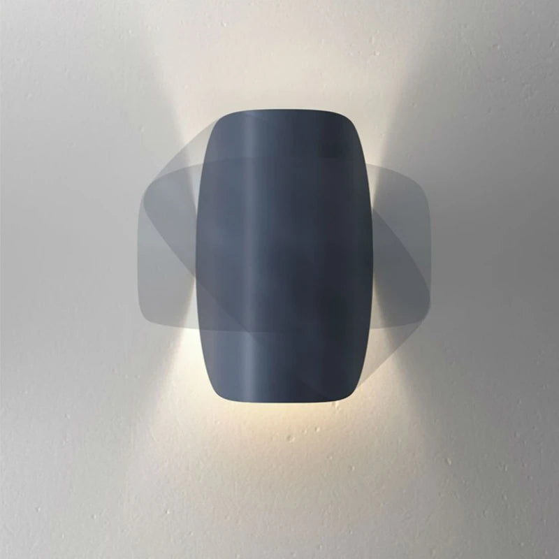lampe murale moderne cylindrique noir bleu blanc led rotative chambre salon