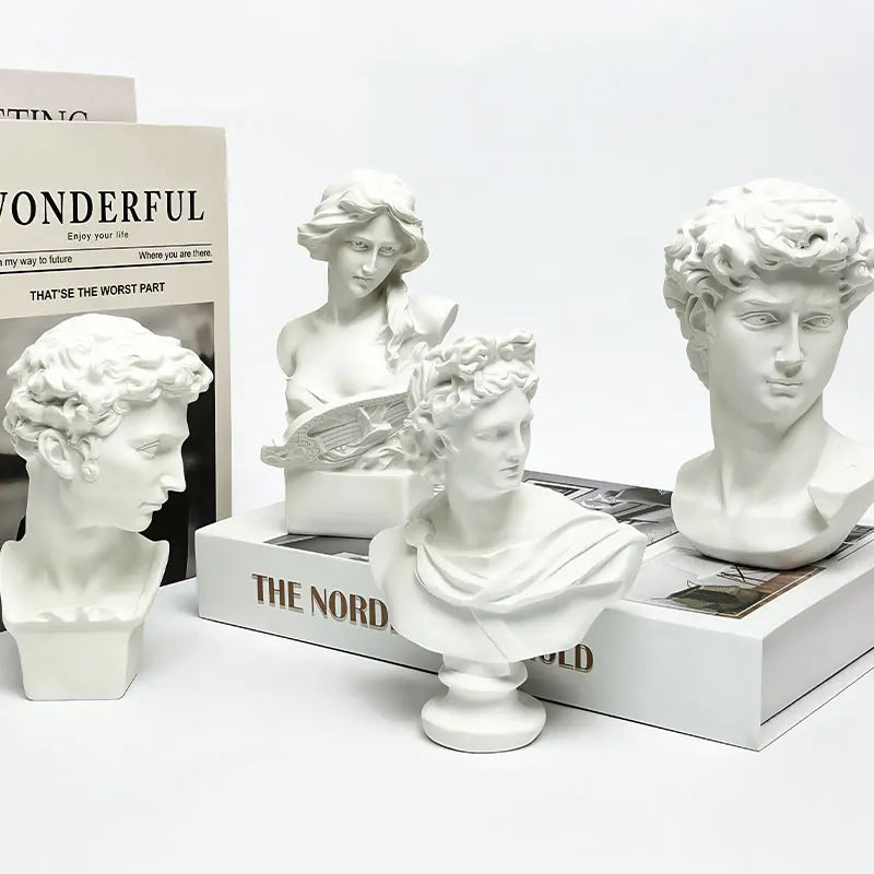 buste sculpté résine blanc détails fins drapé classique réplique artistique occasion noël halloween