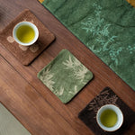 serviettes table imprimées florales marron vert bleu respectueuses environnement traditionnelles