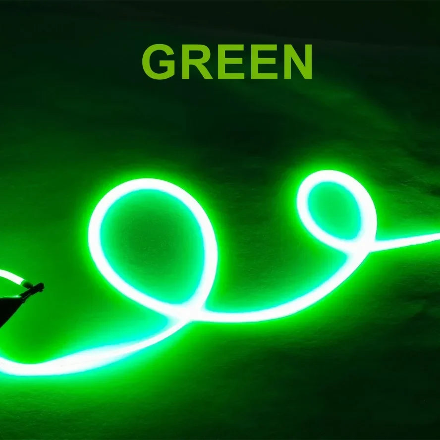 filament flexible néon led couleur rouge vert bleu blanc chaud clips fixation