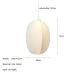 Suspension lumineuse moderne soie blanche opaque salon chambre d'hôtel led pendentif autonome