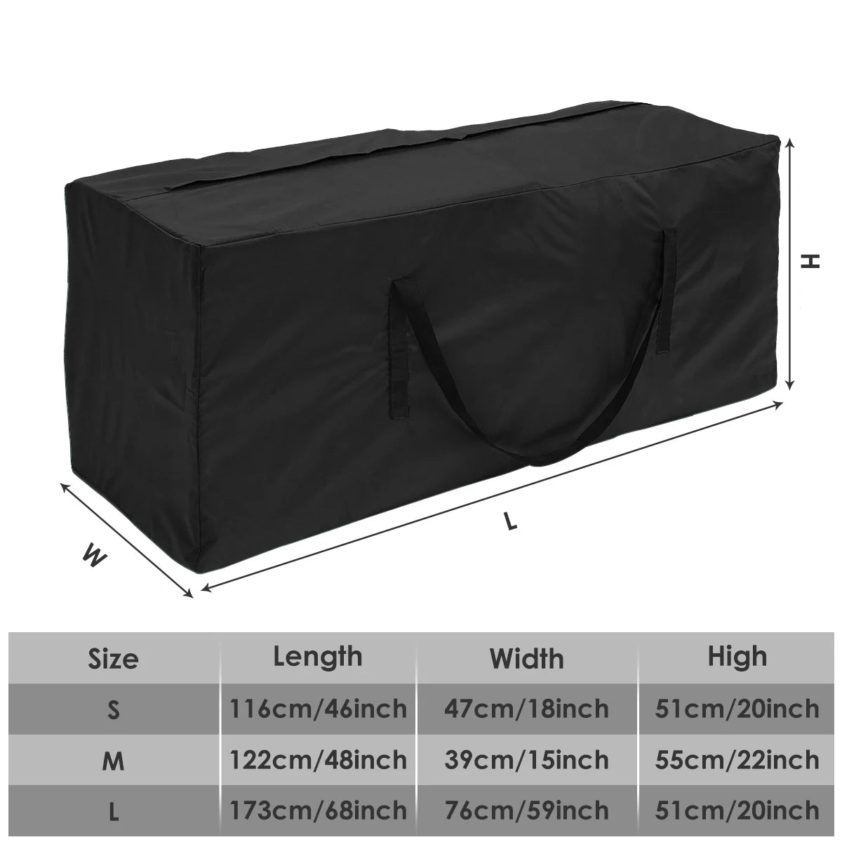sac rangement extérieur vert foncé imperméable poignées fermeture glissière robuste multifonction pliable anti poussière