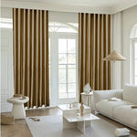 rideaux dorés semi occultants tissu lisse moderne extérieure fenêtre française adaptable maison