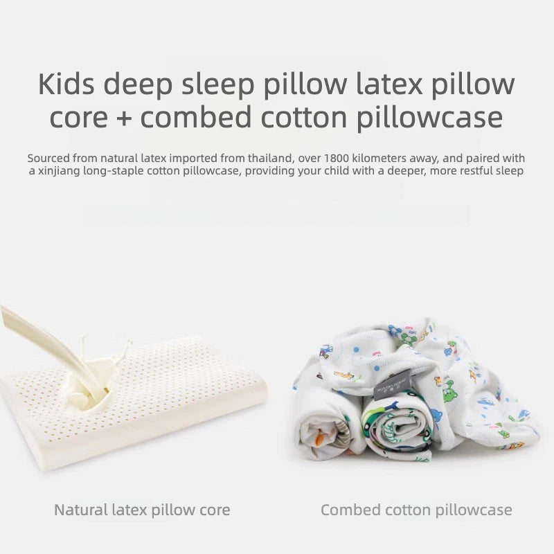 oreiller enfant latex coton motif voitures ours points anti apnée confortable quatre saisons