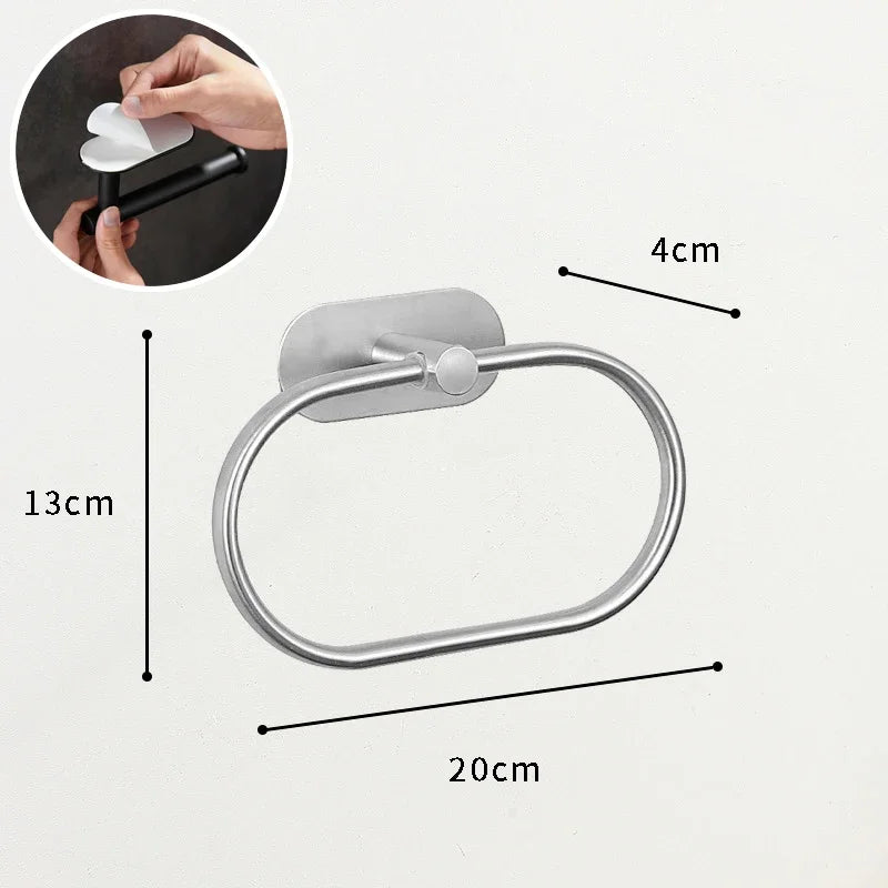 accessoire salle bain adhésif noir moderne porte rouleau papier toilette napkin holder suspension serviettes