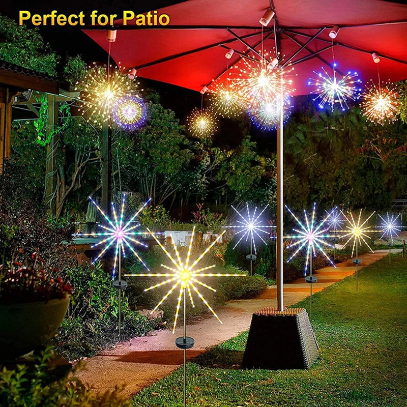 lumière solaire étoile multicolore blanc moderne décorative fixe piquet rayons opaques vacancesextérieur