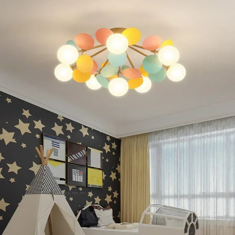 lampe moderne boules colorées blanc vert orange jaune bleu neutre warm cold led 6000k