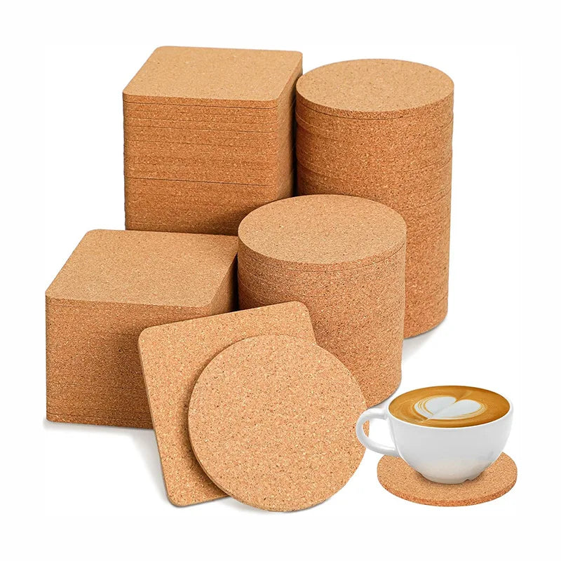 coasters liège marron clair texture naturelle moderne respectueux environnement