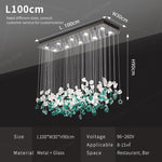 suspension lumineuse moderne cristaux transparents élégantes led 90v 249lm salon restaurant