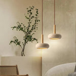 suspension lumineuse moderne pierre beige brun clair texture granuleuse minimaliste intérieur chambre salon étude