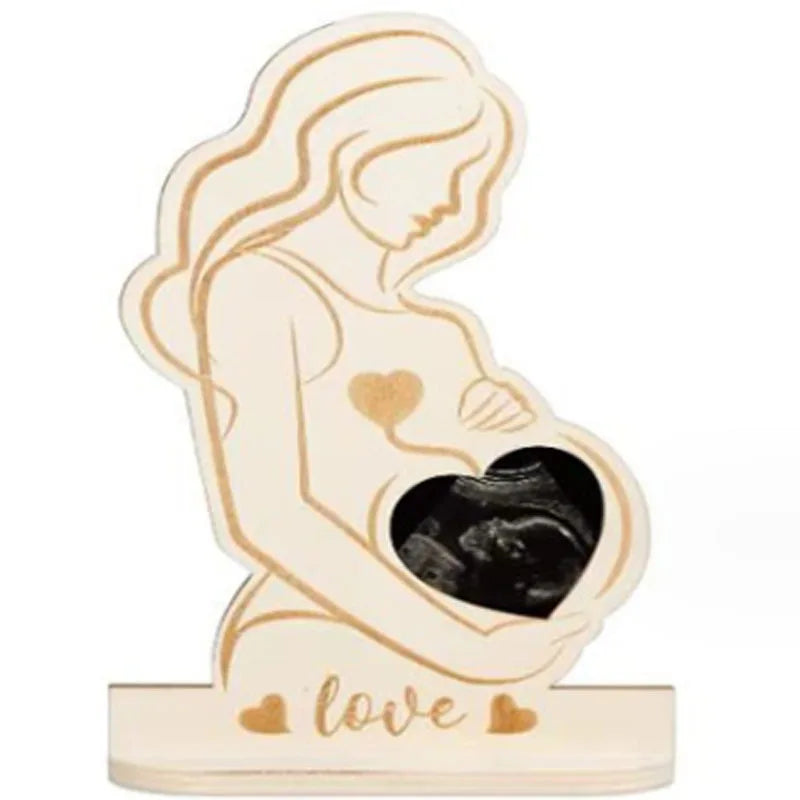 cadre bois échographie femme enceinte anniversaire saint valentin mère noël échographie visible message merry