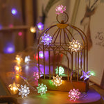 guirlande lumineuse fleurs colorées jardin nocturne décoration extérieure féerique chaleureuse led festive