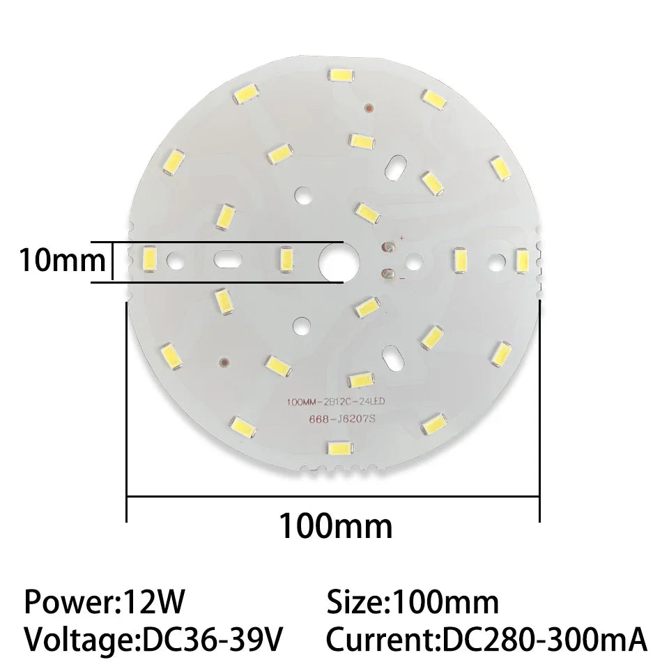 plaque led 12w blanc chaud 3000k 55mm 65mm 85mm 100mm moderne