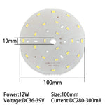 plaque led 12w blanc chaud 3000k 55mm 65mm 85mm 100mm moderne