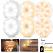 lampe led rechargeable usb capteur mouvement blanc ambré moderne intérieur placard couloir aimant économique