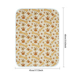 tapis absorbant imperméable chien chat motif pattes coeur lavable antidérapant intérieur moderne bleu