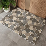 tapis sol porte d'entrée extérieur effet pierre granit moderne imperméable antidérapant gris beige