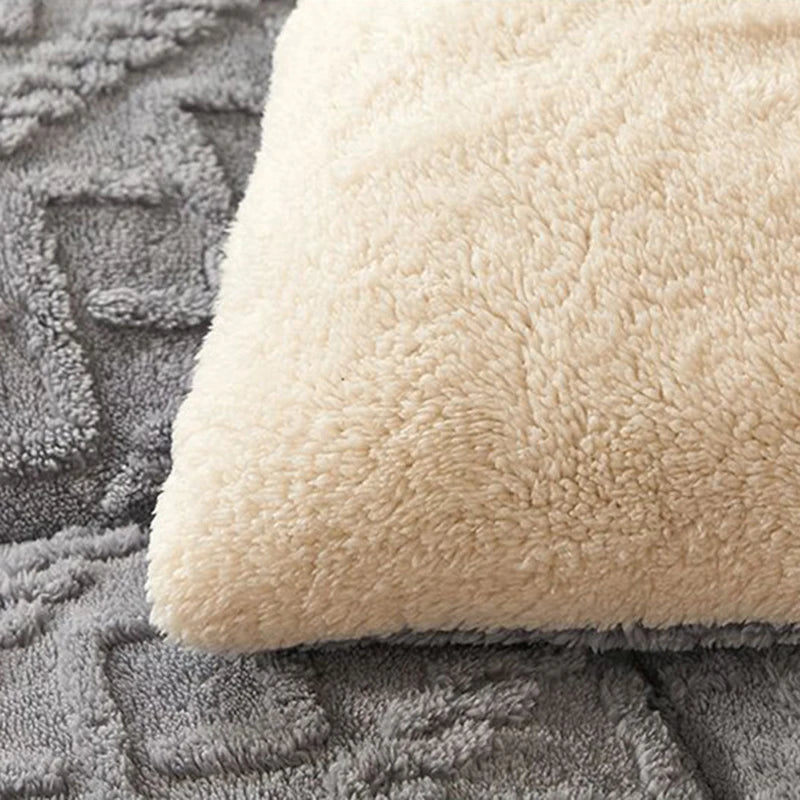Couverture verte en fausse fourrure d'agneau pour lit confortable