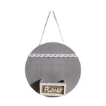 décoration murale suspendue bois blanc gris fleurs artificielles rustique chambre salon
