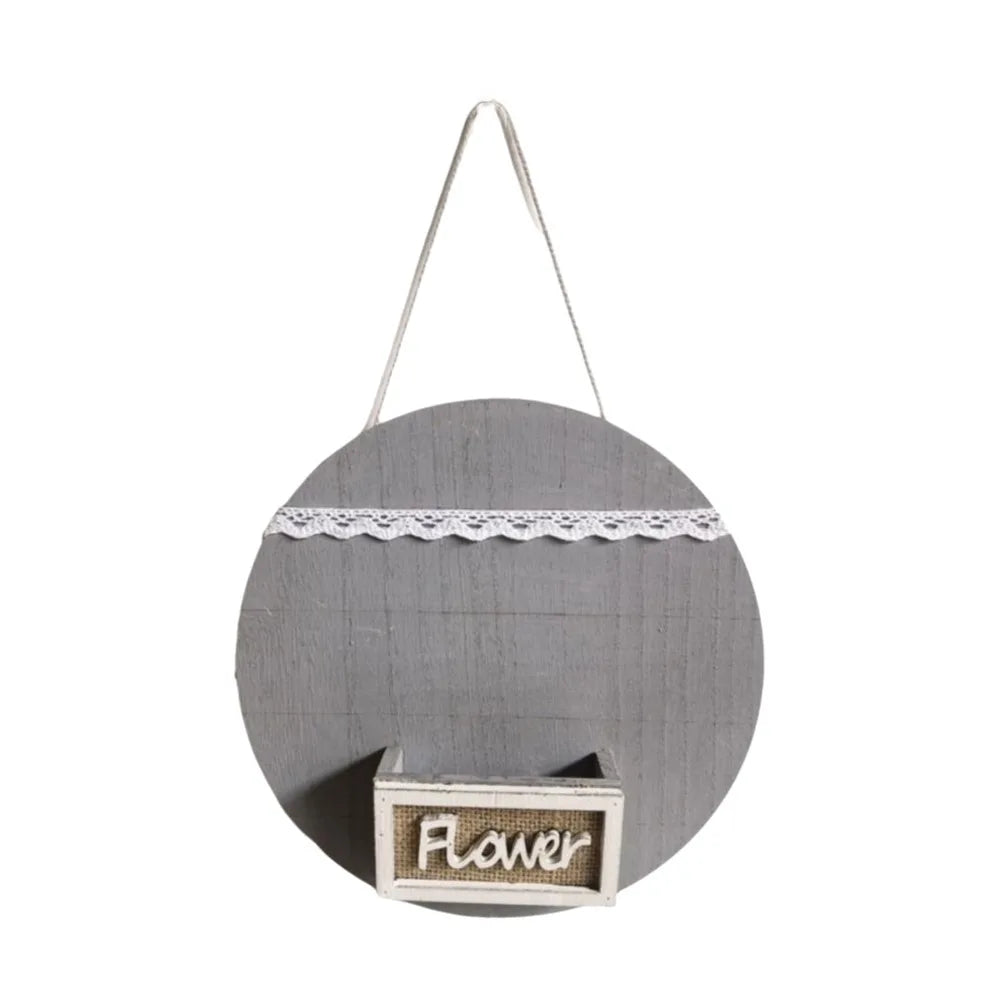 décoration murale suspendue bois blanc gris fleurs artificielles rustique chambre salon