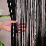 rideau franges noir argenté semi transparent moderne chambre cuisine decoration