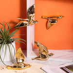 décoration murale moderne or argent blanc oiseaux céramique adhésif minimaliste