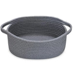 corbeille tissée blanche moderne poignées rangement décoration jouets animaux casa vases bougies
