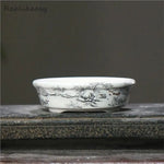bacs plantes chinois paysage peint blanc opaque décoration intérieure pots fleurs