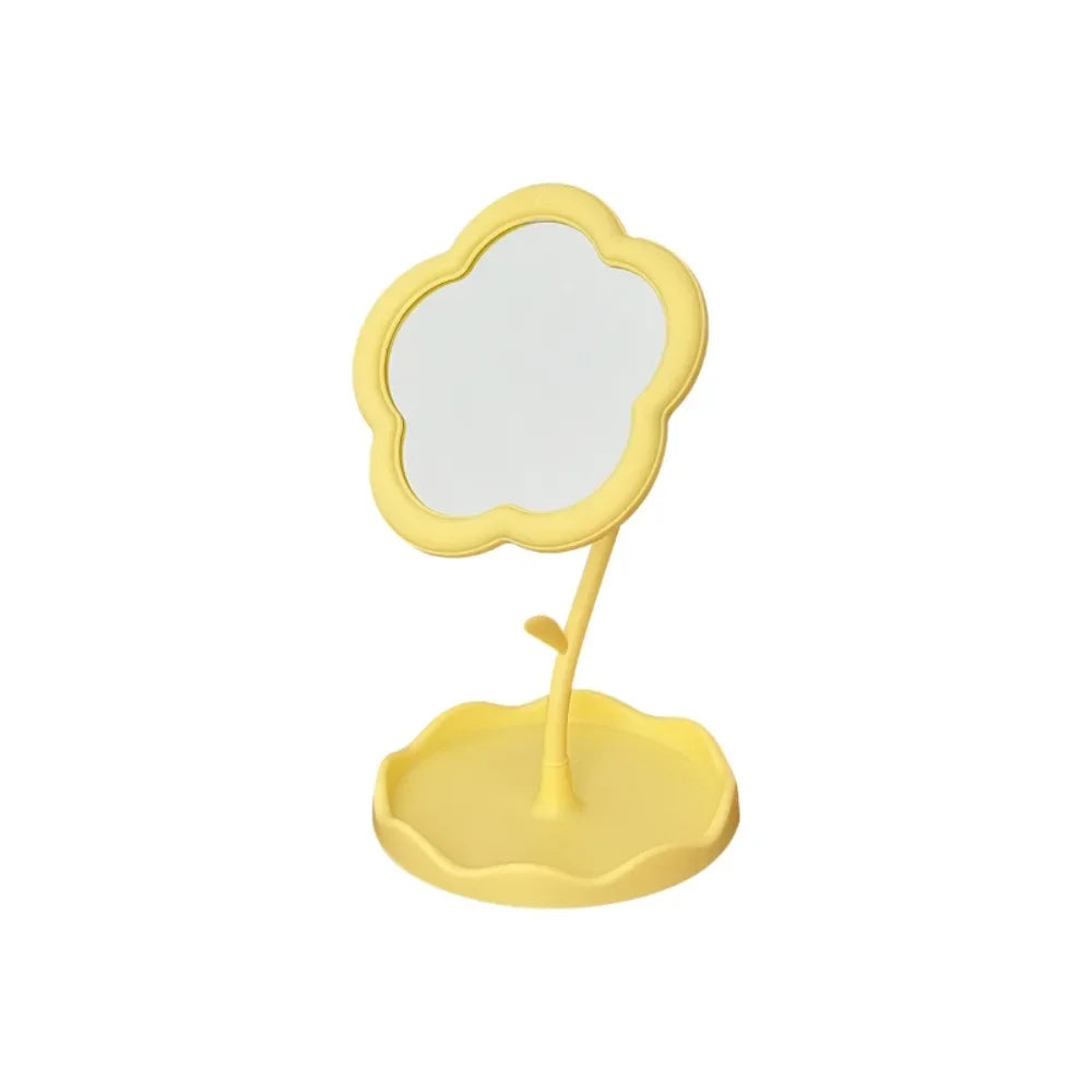 miroir table moderne rose clair jaune pâle blanc forme fleur brillant minimaliste portable chambre