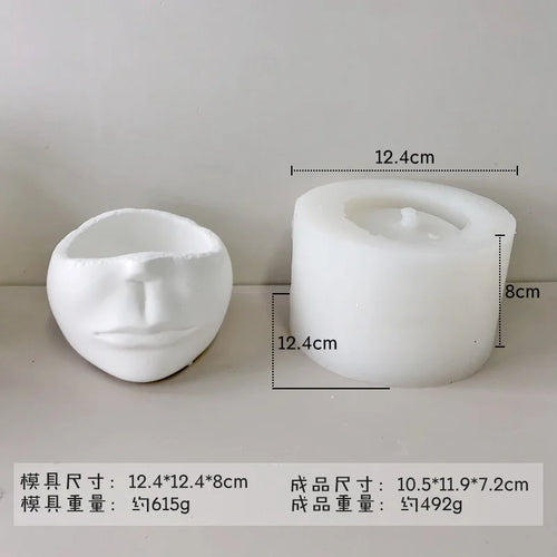 vase silicone rose blanc sculpté forme humaine contemporain minimaliste décoration maison résine ciment plâtre