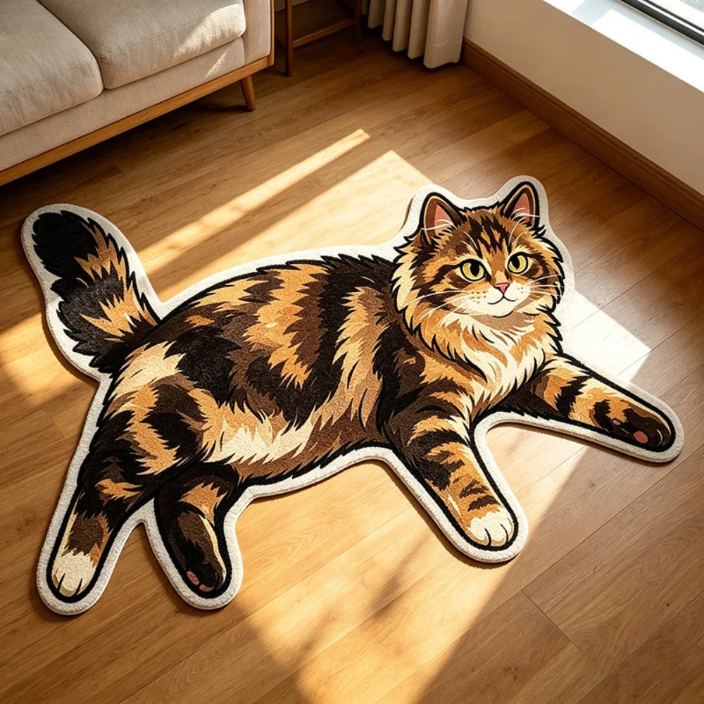 tapis sol antidérapant imperméable chats imprimé noir blanc gris animaux couloir exercice adultes