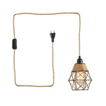 Câble suspension luminaire en corde de chanvre vintage vert suspendu au plafond