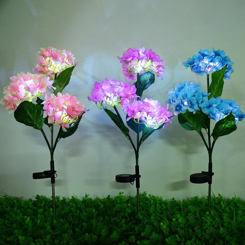 fleurs artificielles rose violet bleu blanc modernes extérieur piquet fixations