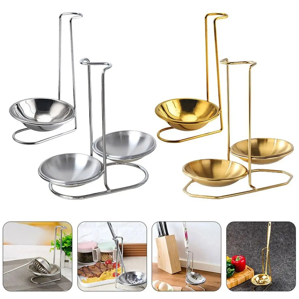 porte couverts argent or moderne assiettes cuillères rangement cuisine étagère utilisation multiple empilable abs