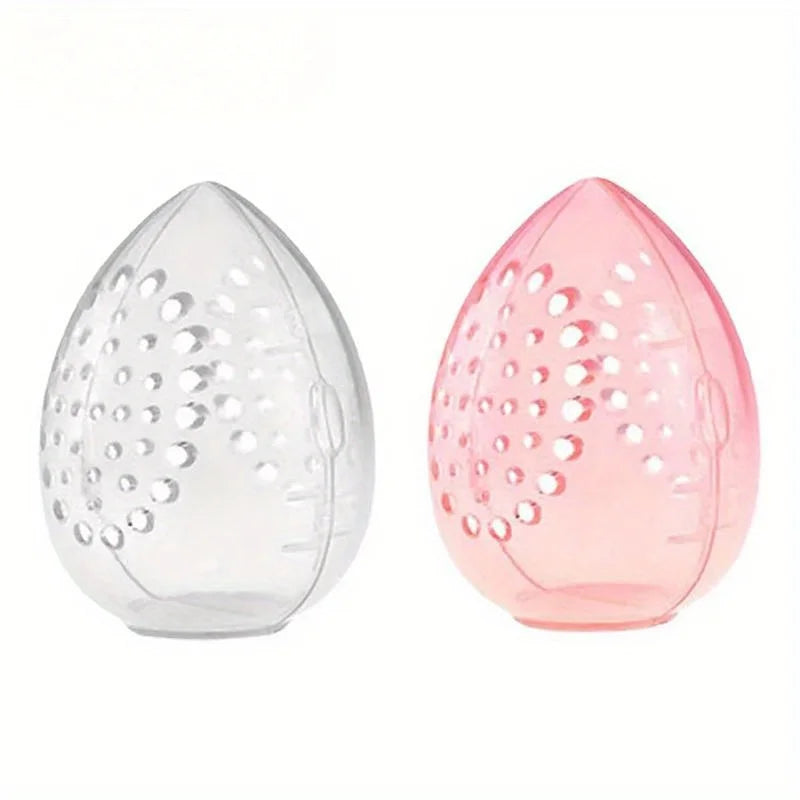 rangement maquillage transparent moderne porte tampons perforés doux blanc roseclair organisateur eponge