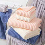 serviettes bain rayées douces absorbantes rapide séchage moderne blanc rose gris bleu pâques clips