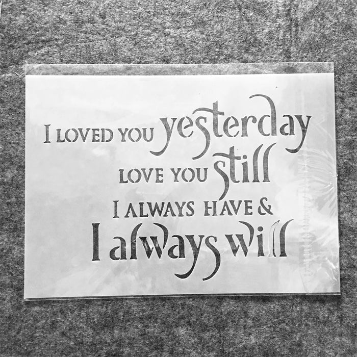 stencils auto collants blanc texte love you calligraphique opaques peinture scrapbooking embossing