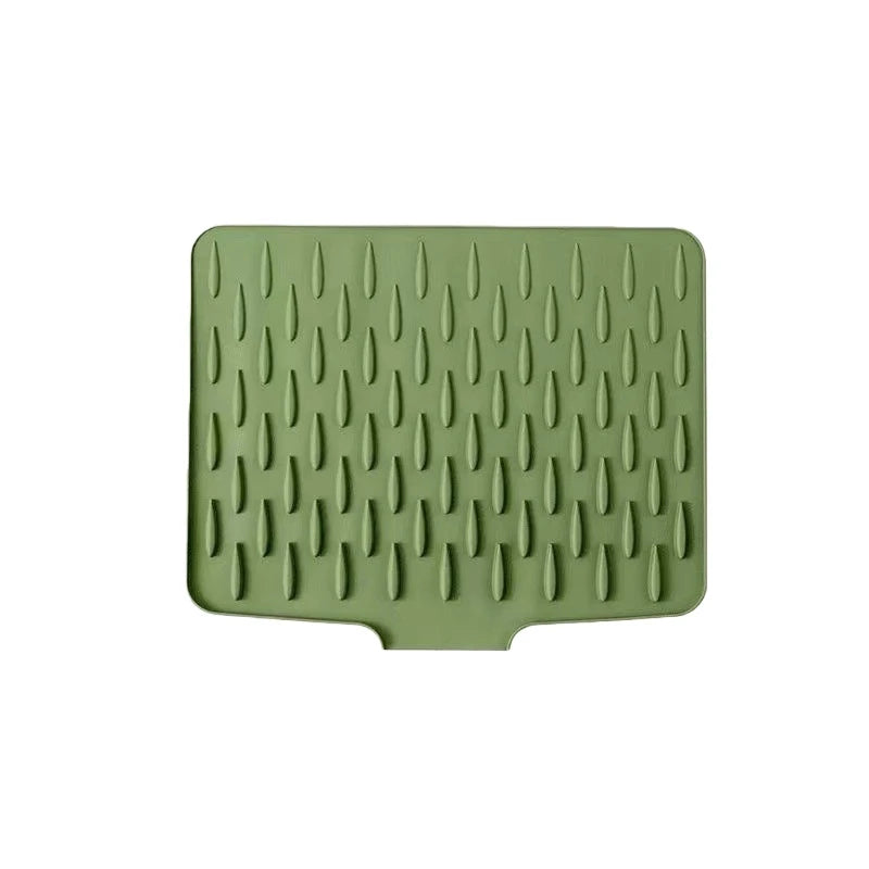 tapis séchage vaisselle silicone noir rayures diagonales moderne facile nettoyer comptoir évier