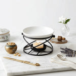 bougeoir moderne minimaliste blanc noir doré ajouré support métallique bougie différentes tailles