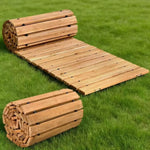 allée jardin bois clair rustique naturelle extérieure résistante intempéries facile installerrollable