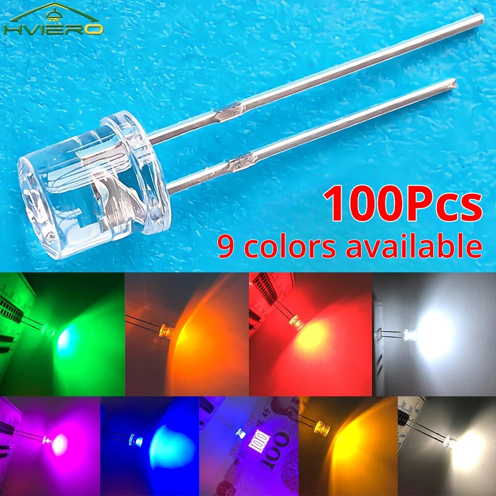 diodes led rouge rose orange blanc chaud bleu transparentes modernes 100pcs